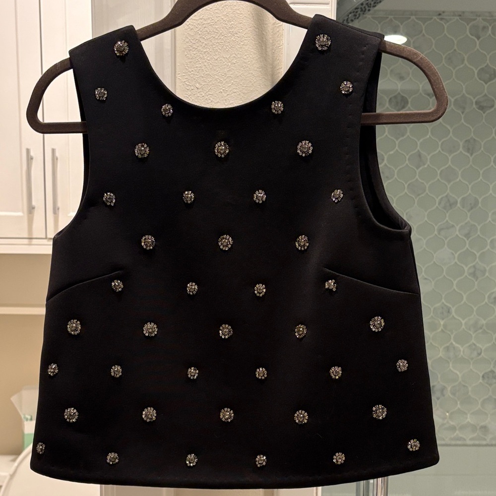 Club Monaco Black Embellished Blouse